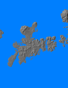 Digital relief map of Adak