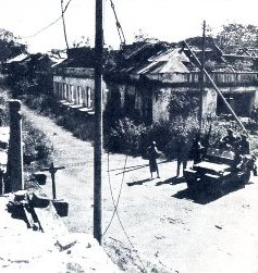 Photograph of Akyab town after its recapture