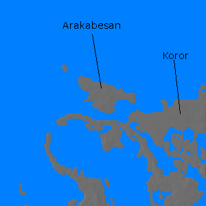 Digital relief map of Arakabesan