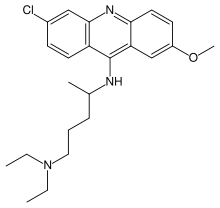 Chemical structure of Atabrine (quinacrine)