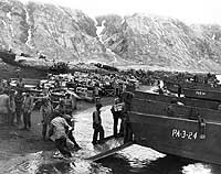 Photograph of landing craft at Massacre Bay