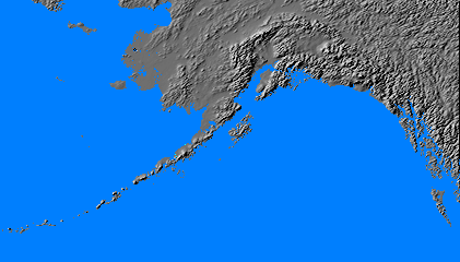 Relief map of southern Alaska