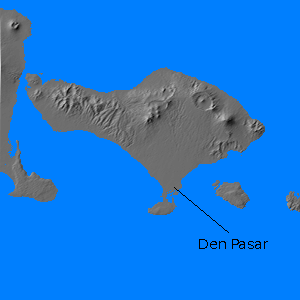 Relief map of Bali