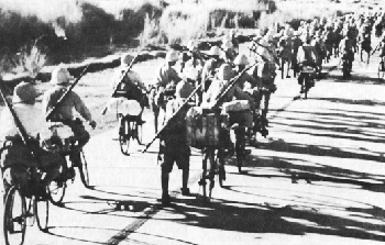 Photograph of Japanese bicycle troops