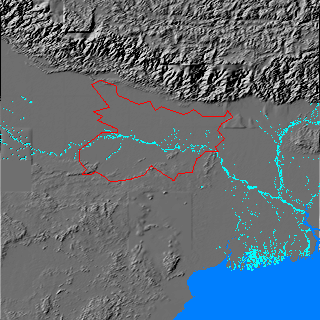 Digital relief map of Bihar