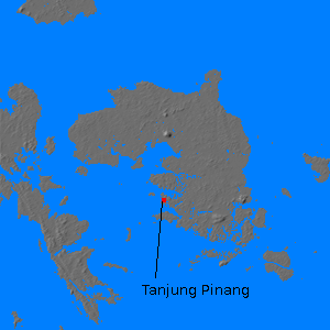 Digital relief map of Bintan