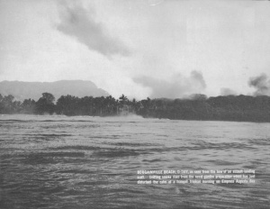Photograph of landing beaches on Bougainville