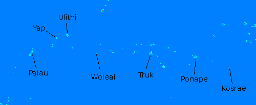 Map of Caroline Islands
