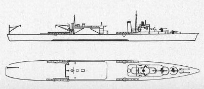 Diagram of seaplane carrier Chitose