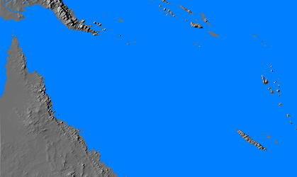Relief map of
        Coral Sea