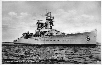 Photograph of De Ruyter showing 5.9"/50 guns