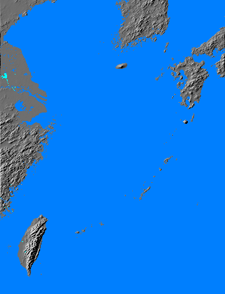 Digital relief map of East China Sea