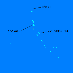Relief map of the Gilbert Islands
