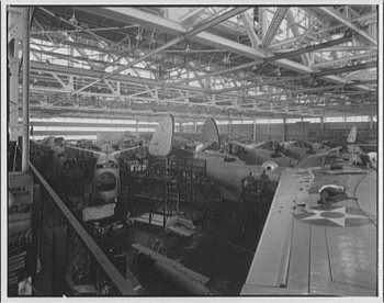Photograph of Glenn L. Martin Company factory floor