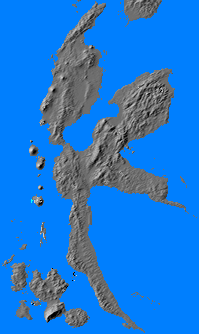 Relief map of Halmahera