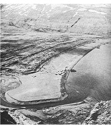 Oblique aerial photograph of Holtz Bay, Attu Island