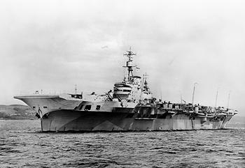 Photograph of HMS Implacable, British aircraft carrier
