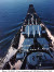 Bow of Iowa-class battleship seen from mast