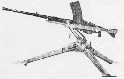 Photograph of Japanese 13m/76 machine gun on tripod