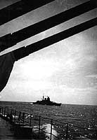 Photograph of triple 6.1"/60 guns on a Mogami-class cruiser