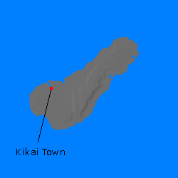 Digital relief map of Kikai