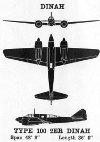 3-view diagram of Ki-46 Dinah