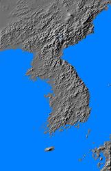Relief map of Korea