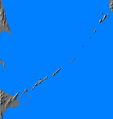 Relief map of Kurile Islands