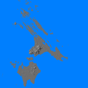Relief map of Lingga Island