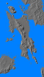 Relief map of Leyte