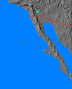 Relief map of northwestern Mexico