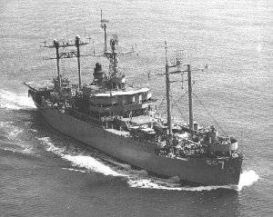 Photograph of Mount McKinley-class
        amphibious command ship