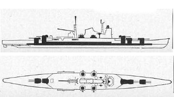 Schematic of Mogami class