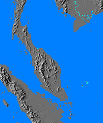 Relief map of Malaya