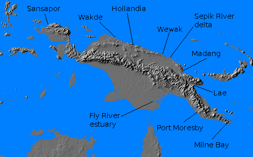 Relief map of New Guinea