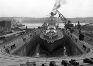 Bow view of Mississippi in dry dock