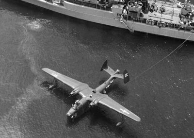 Photograph of PBM Mariner being tended