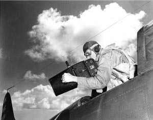 Photograph of aerial photographer with camera