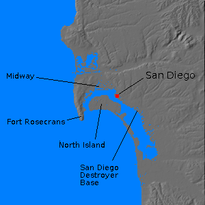 Digital relief map of San Diego