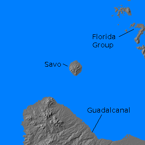 Digital relief map of Savo Island