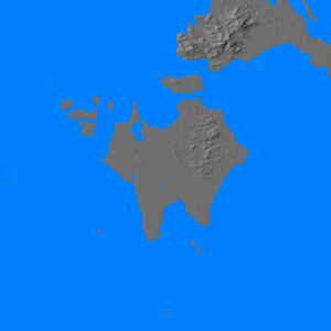 Relief map of Singkep Island