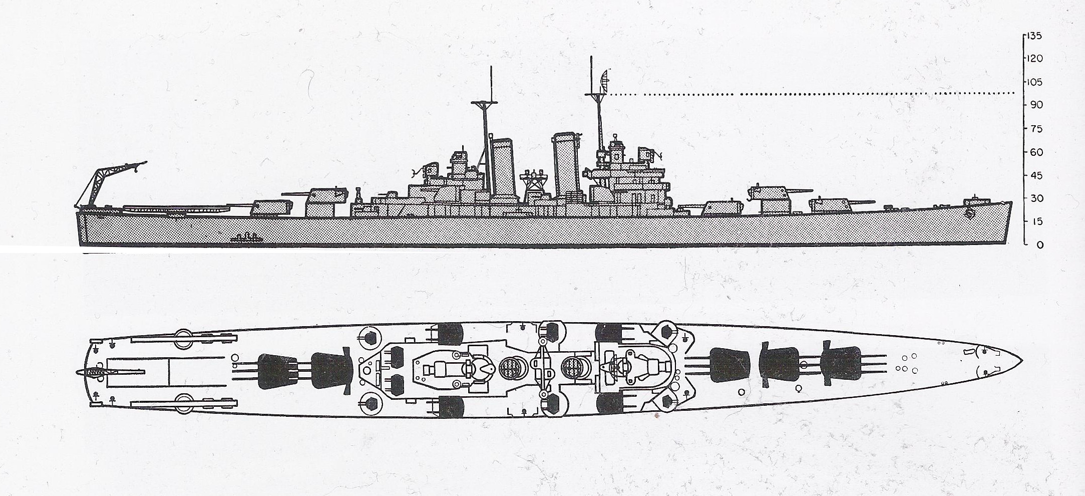 1/1200 WWII USN CL49 USS St Louis Brooklyn Class 3D Printed Grey 