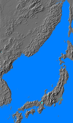 Digital relief map of Sea of Japan