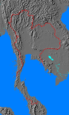 Digital
        relief map of Thailand