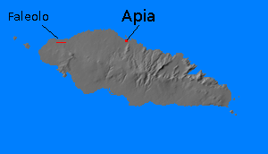 Relief map of Upolu