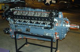 Photograph of V-1710 Allison aircraft engine