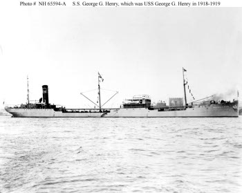 Photograph of oiler George G. Henry, later commissioned as USS Victoria