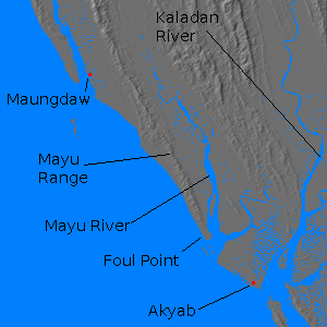 Digital relief map of Northern Arakan