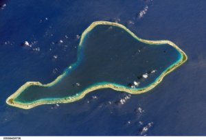 Satellite photograph of Moruroa Atoll