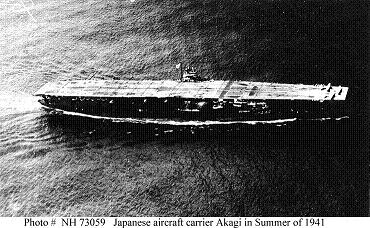 Photograph of Akagi, Japanese aircraft carrier